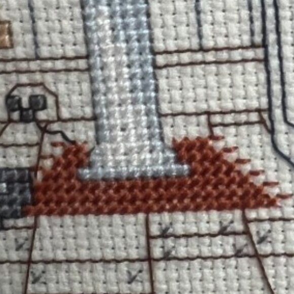 Framed Embroidery Little Girl on Toilet Double Mat Elegant & Humorous 11.25" T - Picture 10 of 14